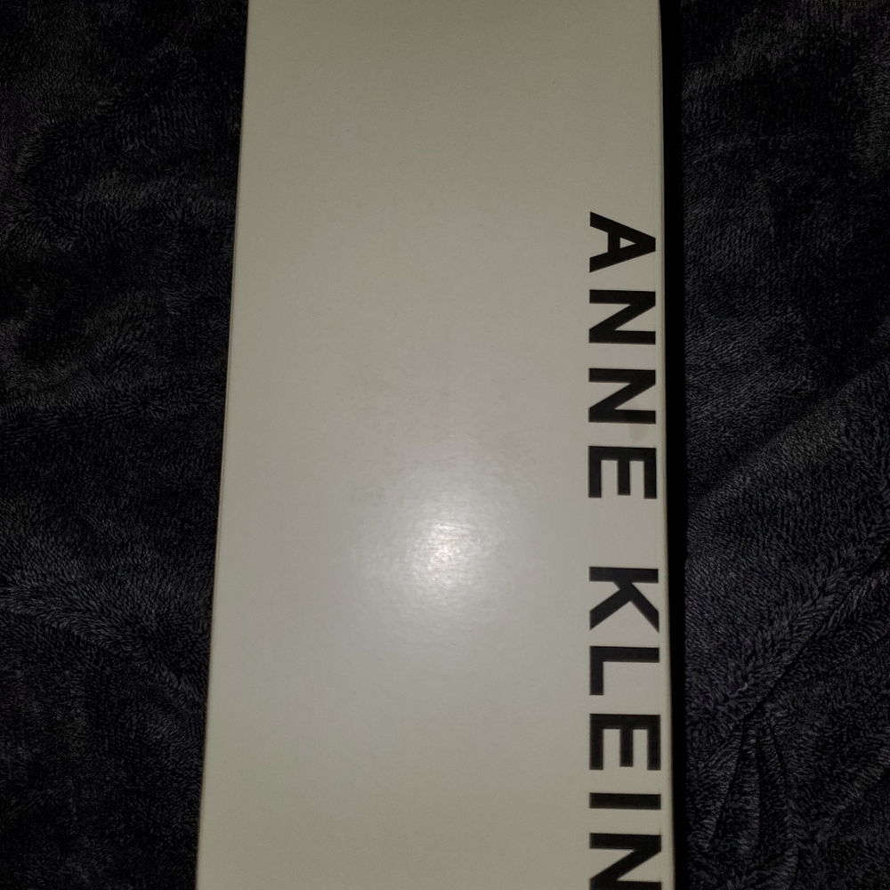 Anne Klein silver sparkling slides